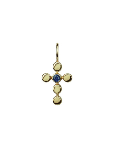 Pendentif Isabelle Langlois en or rose et saphir bleu