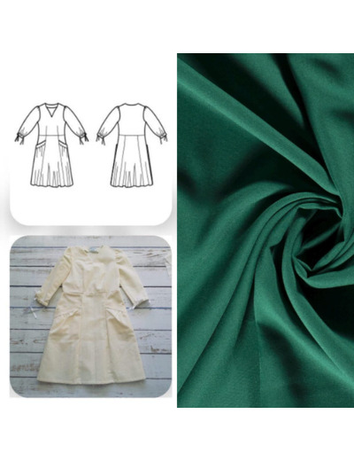 Christine Charles – Kit Couture Robe Eleanora Uni Couleur Vert Emeraude