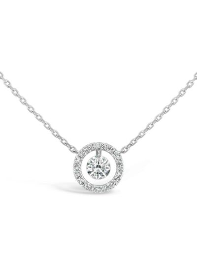 Collier Sarlane Entourage en or blanc et diamant