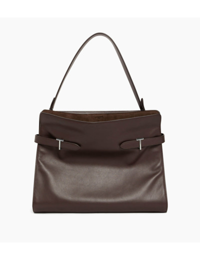 Sac porté épaule modèle maxi Emie en cuir lisse et nubuck