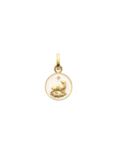 Médaille Arthus Bertrand Ours en or jaune poli et laque ivoire