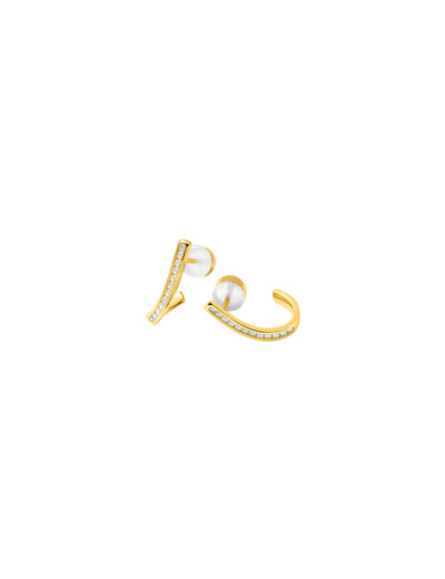 Boucles d'oreilles Murat Seine en argent doré à l'or et oxyde de zirconium