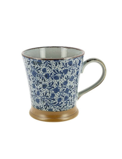 MUG ÉVASÉ FLEURS BLEUES - JAPON