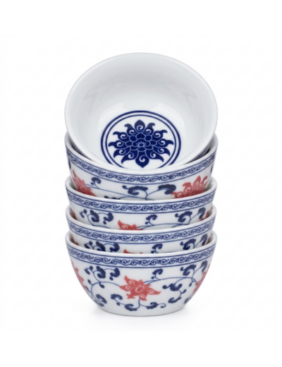 LOT 5 TASSES PORCELAINE GONG FU CHA - 40ML