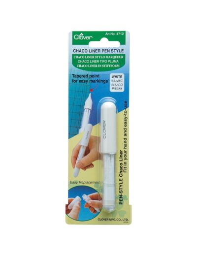 Clover – Stylo Marqueur "Chaco Liner" Coloris Blanc