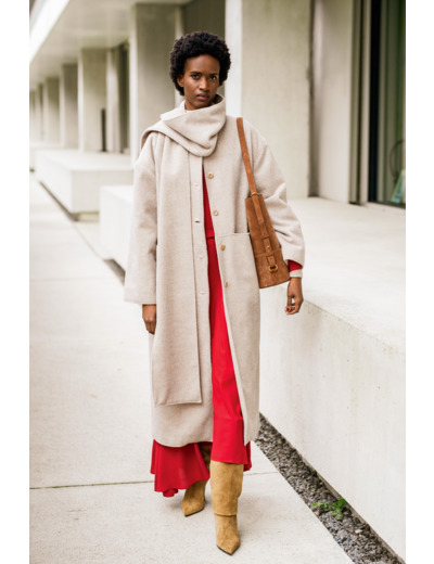 Fibre Mood - Tissu Lainage "Fiora" Beige Clair