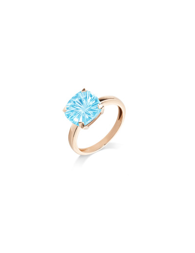 Bague Cesare Pompanon Poppy Blue en or rose et topaze bleue