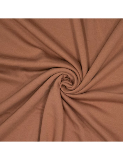 Sélection Coup de Coudre - Tissu Jersey Sweat de Coton Gratté Uni Couleur Mocha Mousse