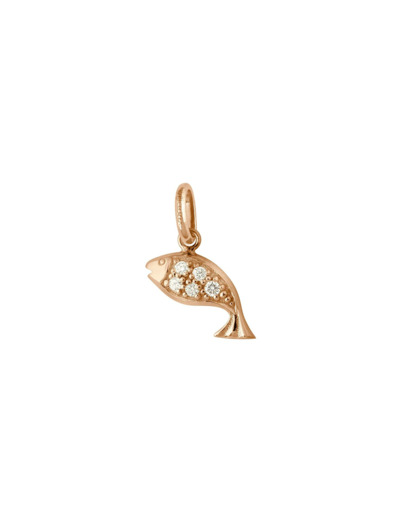 Pendentif Gigi Clozeau Zodiaque Poissons en or rose et diamants