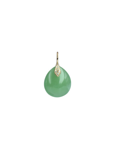 Pendentif Isabelle Langlois Talisman en or rose, aventurine verte et diamant