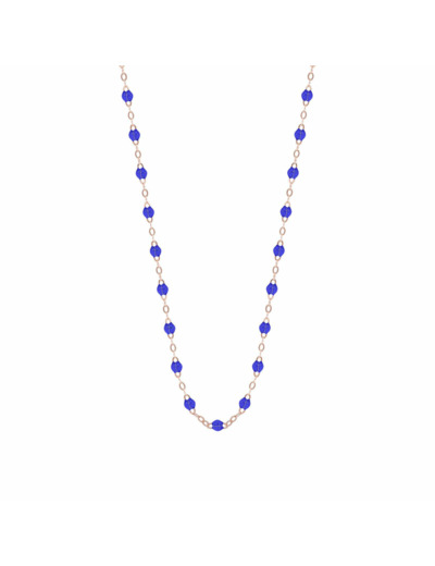 Collier Gigi Clozeau Classique en or rose et résine bleu de prusse, 42cm