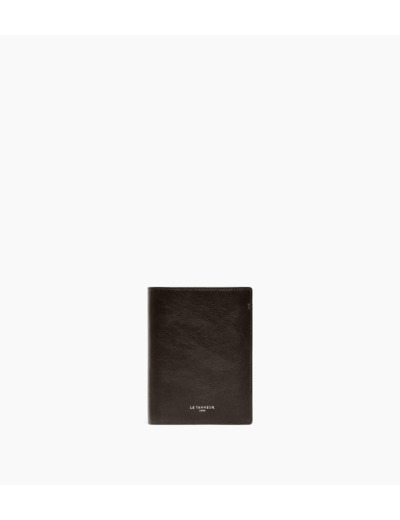 Grand portefeuille vertical zippé 2 volets Lucien en cuir huilé