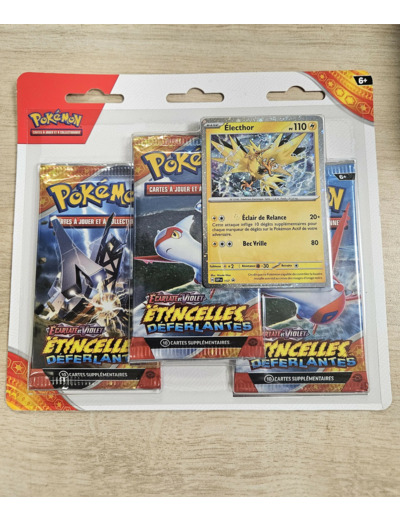 Tripack Pokémon Ecarlate et violet Etincelles déferlantes - pack de 3 boosters