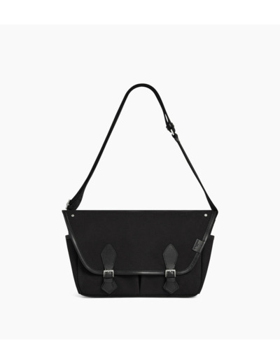 Sac bandoulière moyen modèle Solveig en toile coton et cuir lisse