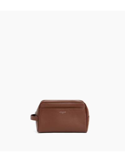Trousse de toilette en cuir grainé