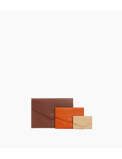 Trio de pochettes Charlotte en cuir lisse