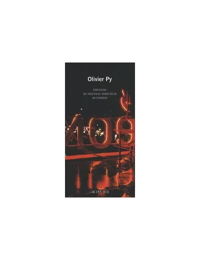Livre Discours Du Nouveau Directeur De L'odéon