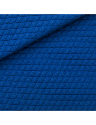 See You at Six - Tissu Maille Matelassé  Piqué Uni Bleu Surf the Web