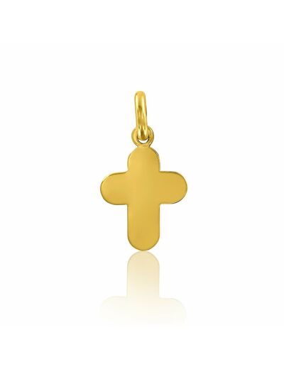 Pendentif Arthus Bertrand Croix arrondie PM uni or jaune