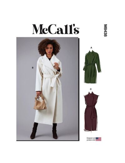 McCall’s – Patron Femme Manteau et Gilet M8438 du 32 au 48