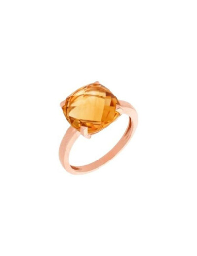 Bague Cesare Pompanon Poppy Blue en or rose et citrine Madère