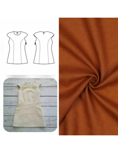 Christine Charles – Kit Couture Robe Yselda Uni Couleur Écureuil