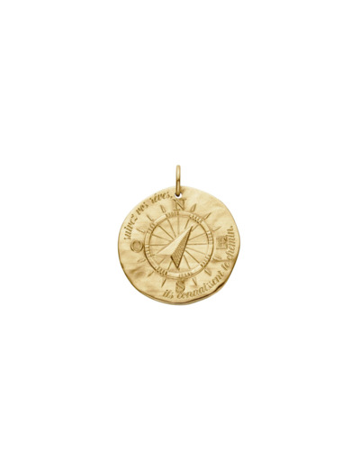 Médaille Arthus Bertrand La Boussole Grand Modèle en vermeil sablé