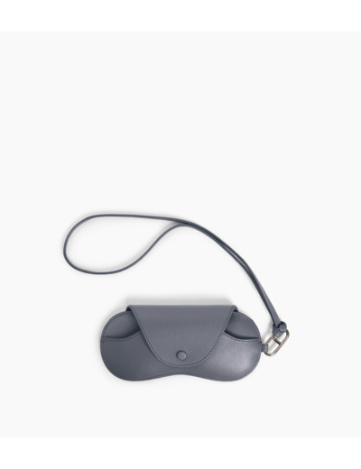 Etui à lunettes charms en cuir grainé