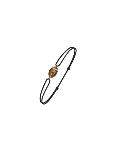 Bracelet Isabelle Langlois Khepri en or jaune, quartz œil de tigre et diamant