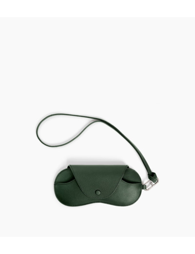 Etui à lunettes charms en cuir grainé