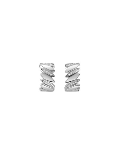 Boucles d'oreilles Murat Minuit en argent rhodié et oxyde de zirconium