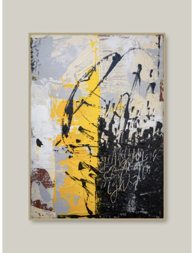 Tableau - Acrylique sur toile - Abstraction Calligraphique - 16x22 cm
