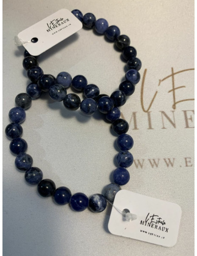 Bracelet en Sodalite de 8 mm