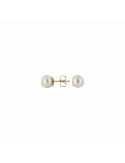 Boucles d'oreilles en or jaune et perles de culture de 7-7.5mm