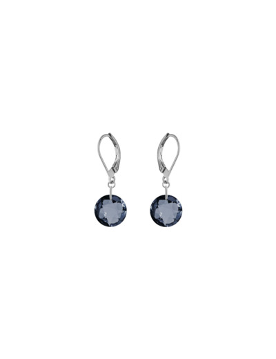 Boucles d'oreilles Dormeuse en or blanc et topaze Blue London