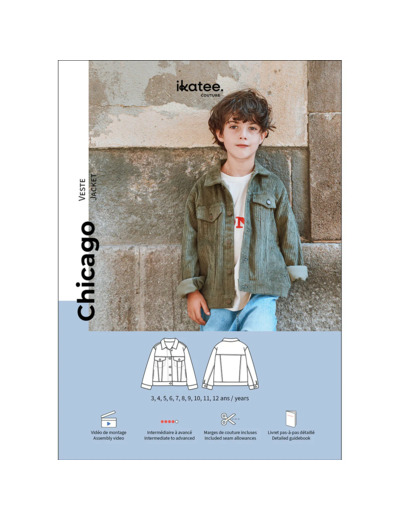Ikatee – Patron Enfant Veste "Chicago " de 3 à 12 ans