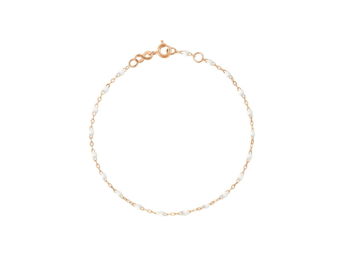 Bracelet Gigi Clozeau Classique en or rose et résine blanche, 19cm