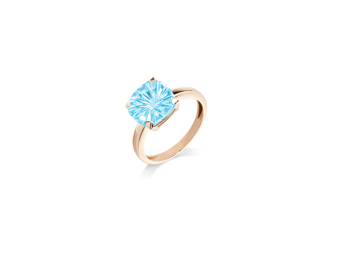 Bague Cesare Pompanon Poppy Blue en or rose et topaze bleue