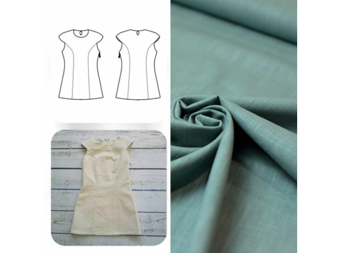 Christine Charles – Kit Couture Robe Yselda Uni Couleur Vert Lagon