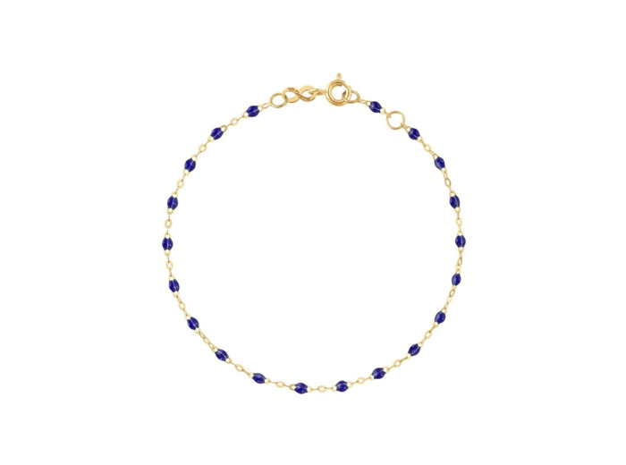 Bracelet Gigi Clozeau Classique en or jaune et résine bleu prusse, 17cm