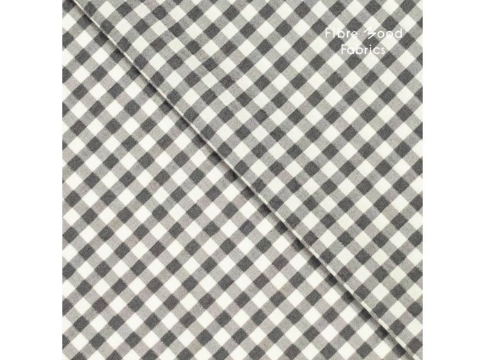 Fibre Mood - Tissu Vichy Seersucker "Carline" Gris et Blanc