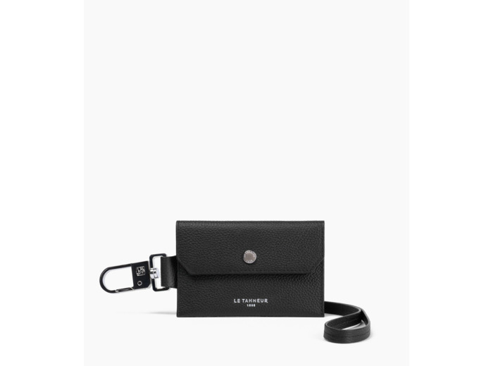 Porte étiquette en cuir grainé