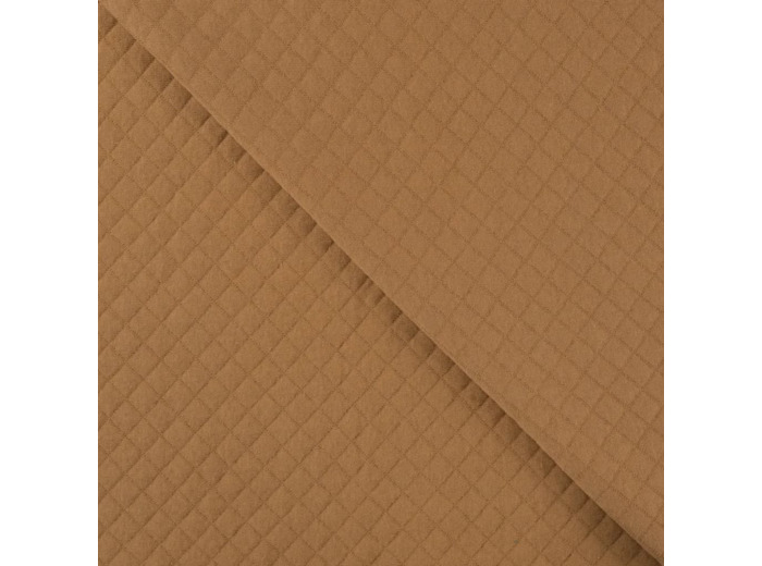 Sélection Coup de coudre - Tissu Jersey Molletonné Matelassé Double Face Uni Caramel