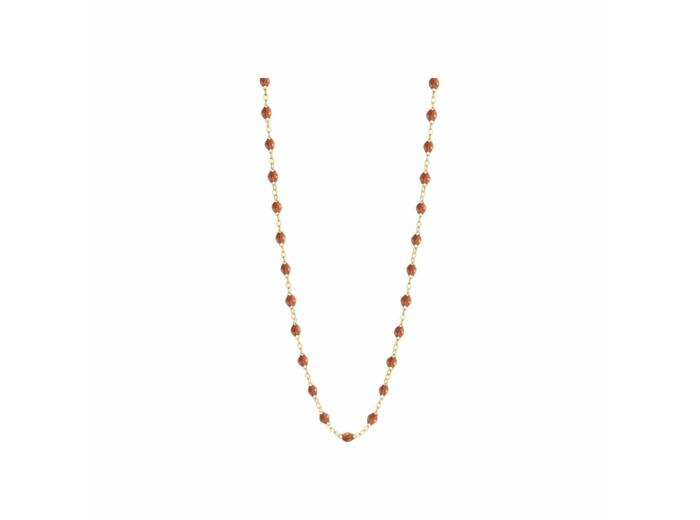 Collier Gigi Clozeau Classique en or jaune et résine fauve, 42cm
