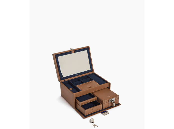 Grande boite à bijoux en cuir