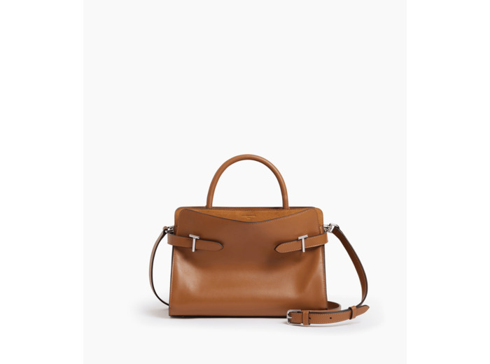 Sac à main moyen modèle Emie en cuir lisse et nubuck