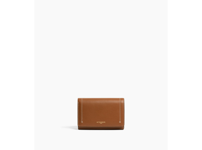 Portefeuille moyen modèle à rabat Louison en cuir lisse