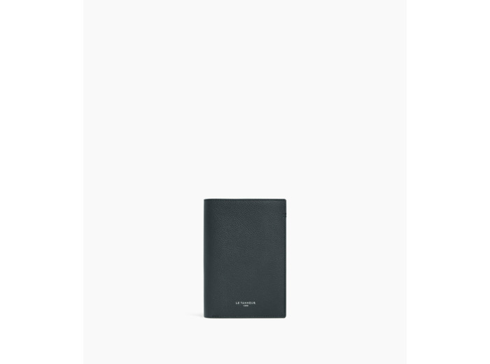 Portefeuille vertical moyen modèle zippé 2 volets Lucien en cuir grainé