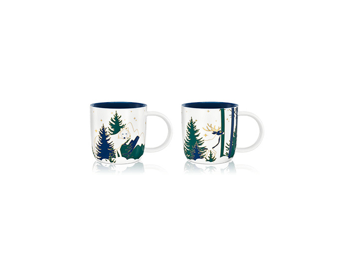 Accessoires Coffret 2 mugs Hiver 2024 - Motifs loup et renne