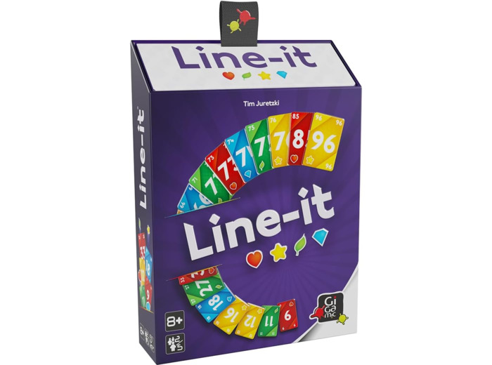 Gigamic - Line-IT - Un Jeu de Cartes - Un Jeu d'ambiance et de Prise de Risques - pour 2 à 5 Joueurs - A partir de 8 Ans.